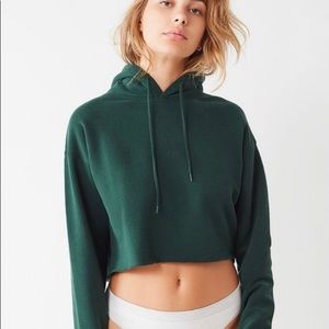 Cropped Dark Green Hoodie